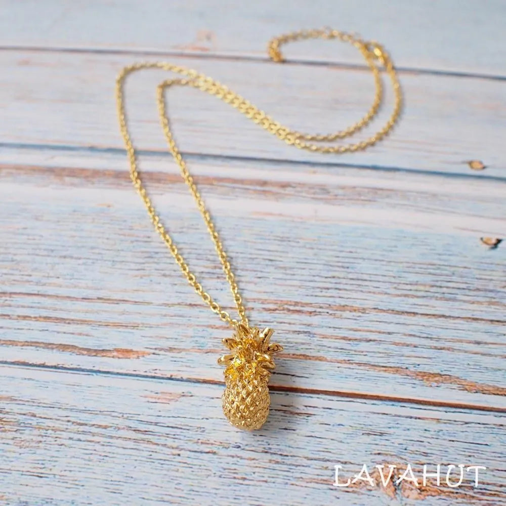 Aloha Pineapple Hawaiian Pendant Necklace - Made In Hawaii