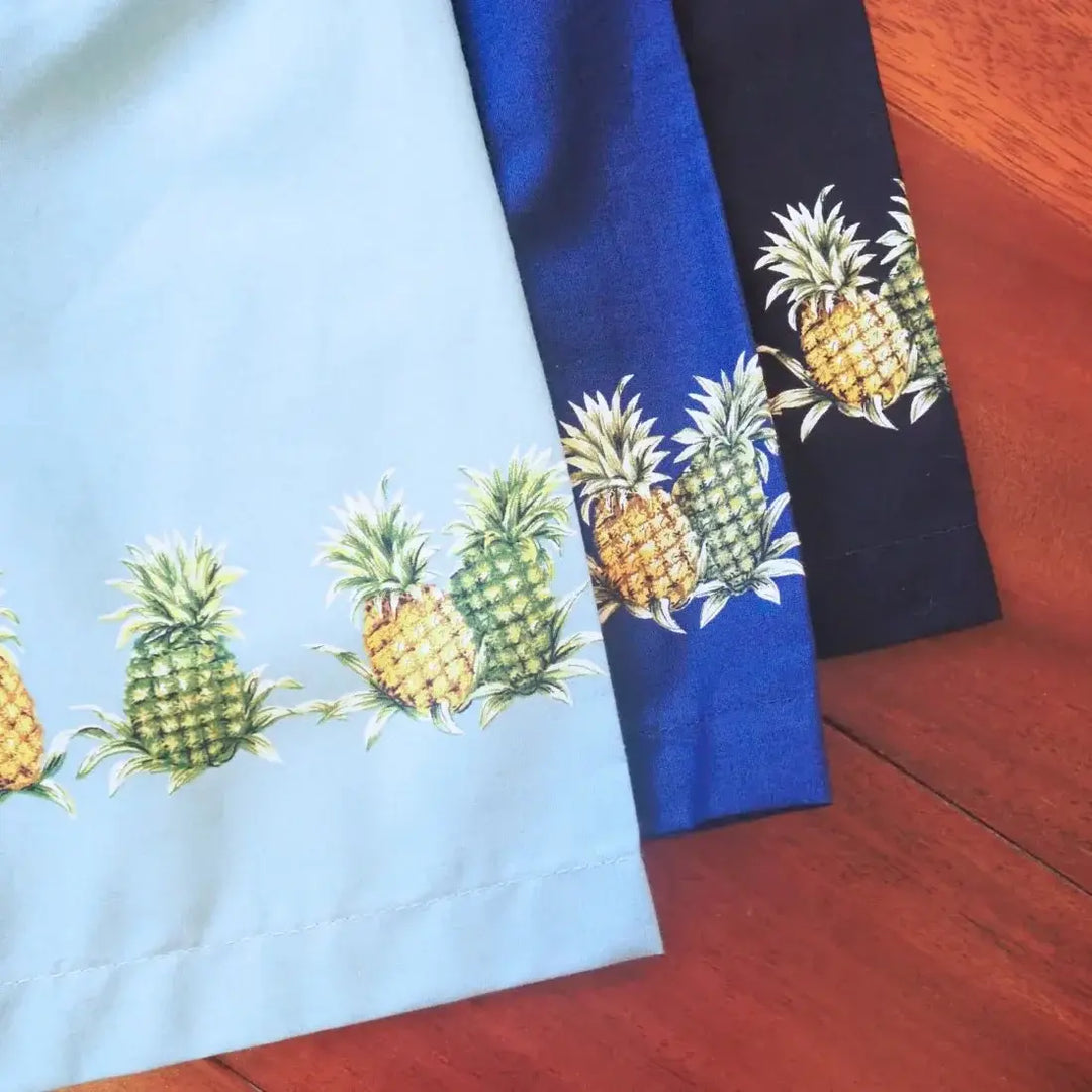Anana Navy Hawaiian Border Shirt - Made in Hawaii