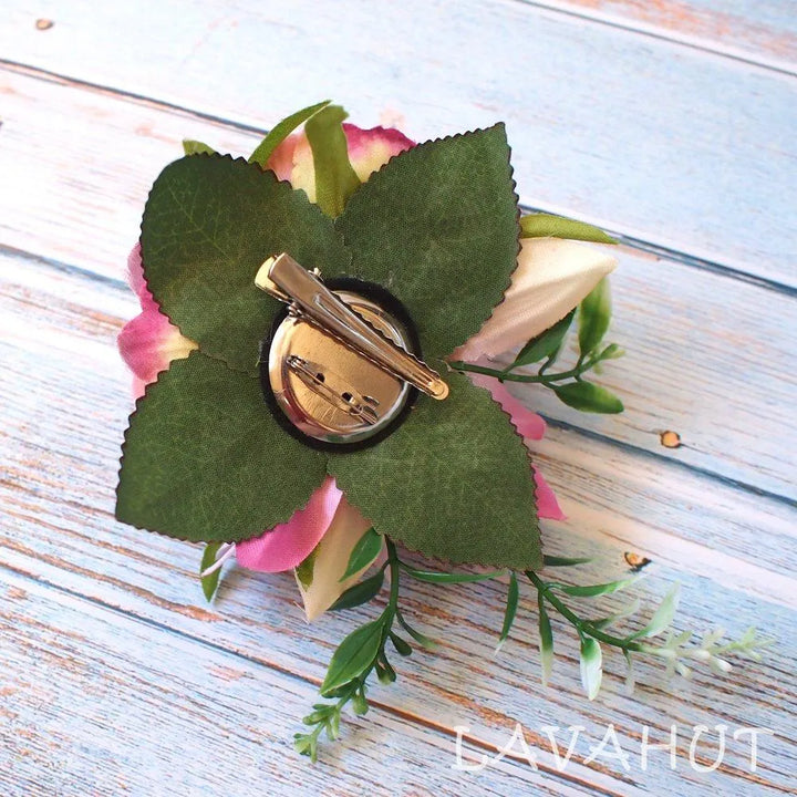 Anela Pink Hawaiian Flower Hair Clip - Made in Hawaii