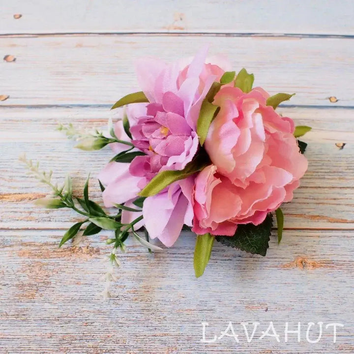 Anela Purple Hawaiian Flower Hair Clip - Made in Hawaii