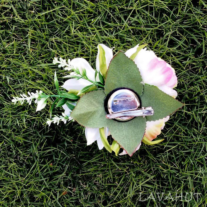 Anela White Hawaiian Flower Hair Clip - Made in Hawaii