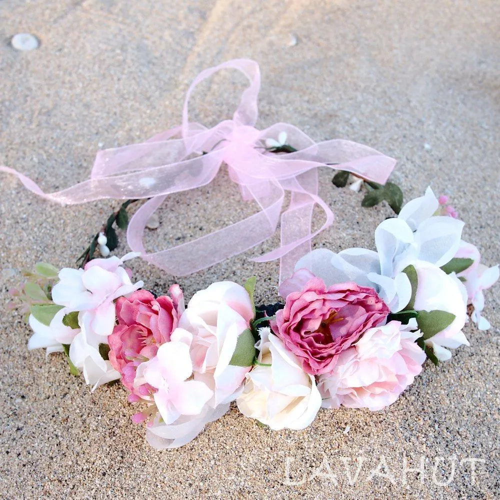 Angelic Blush Flower Crown - Made in Hawaii