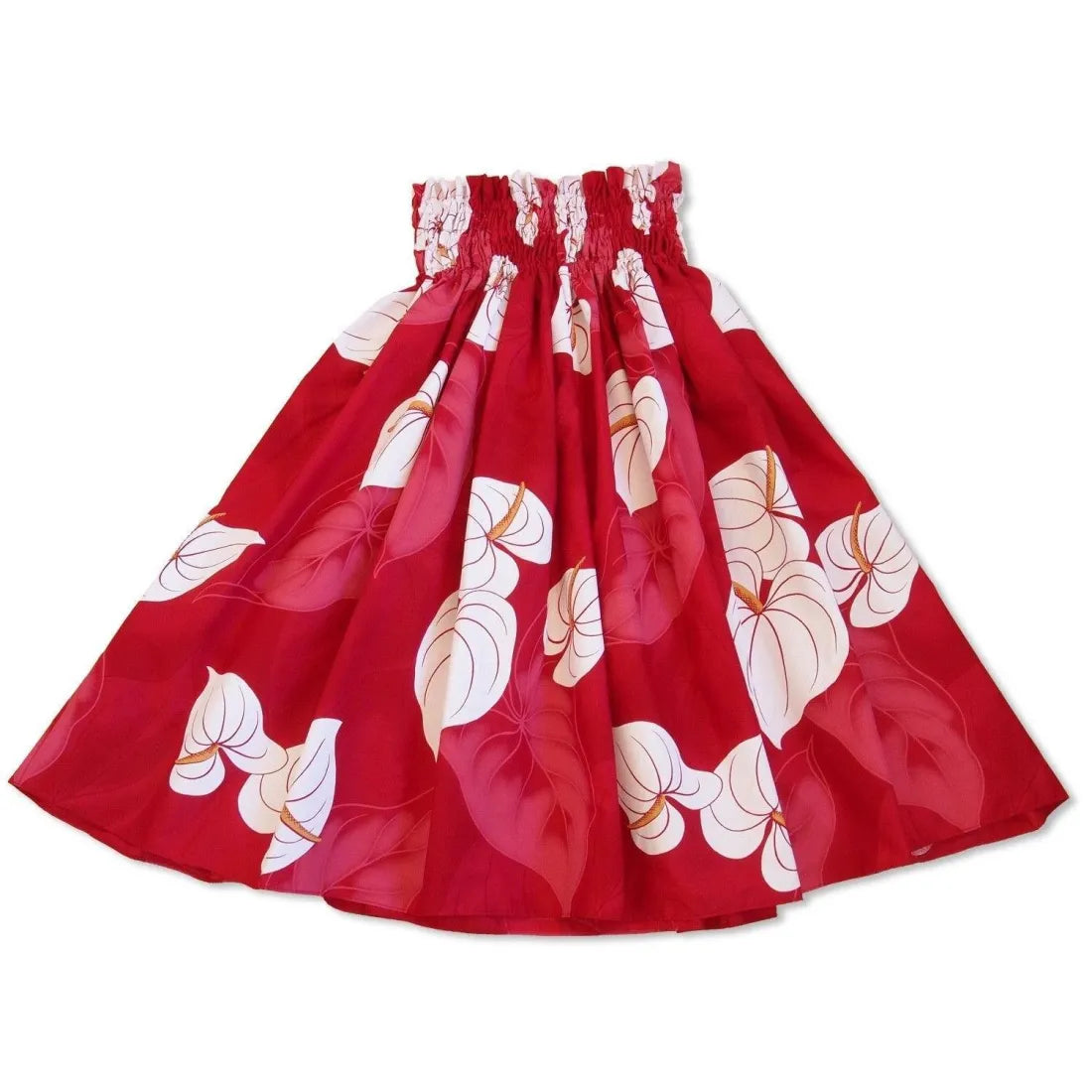 Anthurium Red Single Pa’u Hawaiian Hula Skirt - Made In Hawaii