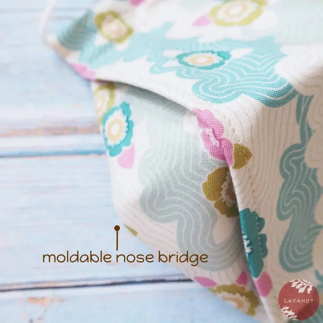 Antimicrobial Silvadur™ + Origami 3d Face Mask • Aqua Lazy Days - Made in Hawaii