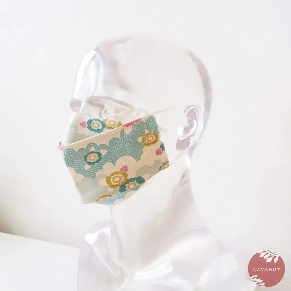 Antimicrobial Silvadur™ + Origami 3d Face Mask • Aqua Lazy Days - Made in Hawaii