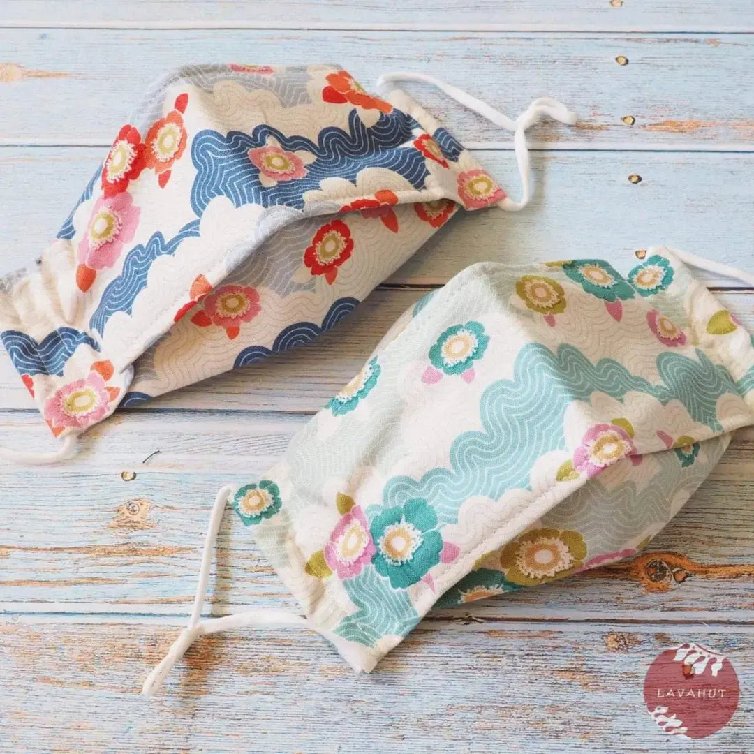 Antimicrobial Silvadur™ + Origami 3d Face Mask • Aqua Lazy Days - Made in Hawaii