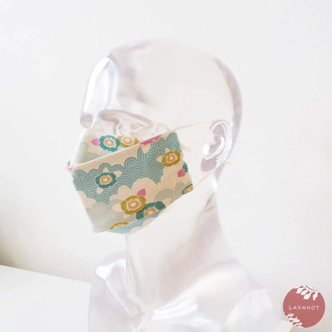 Antimicrobial Silvadur™ + Origami 3d Face Mask • Aqua Lazy Days - Made In Hawaii