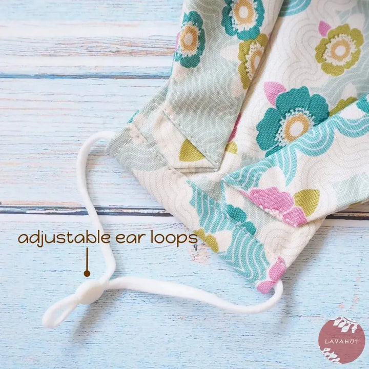 Antimicrobial Silvadur™ + Origami 3d Face Mask • Aqua Lazy Days - Made in Hawaii