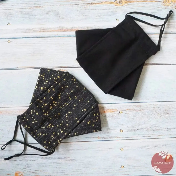Antimicrobial Silvadur™ + Origami 3d Face Mask • Black Celebrate - Made in Hawaii
