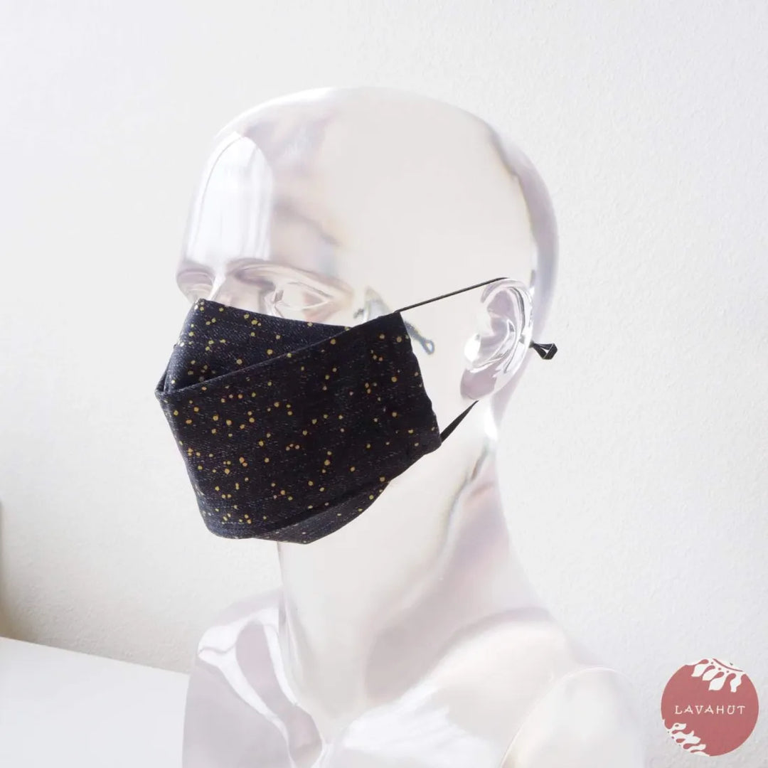 Antimicrobial Silvadur™ + Origami 3d Face Mask ?? Black Celebrate - Made in Hawaii