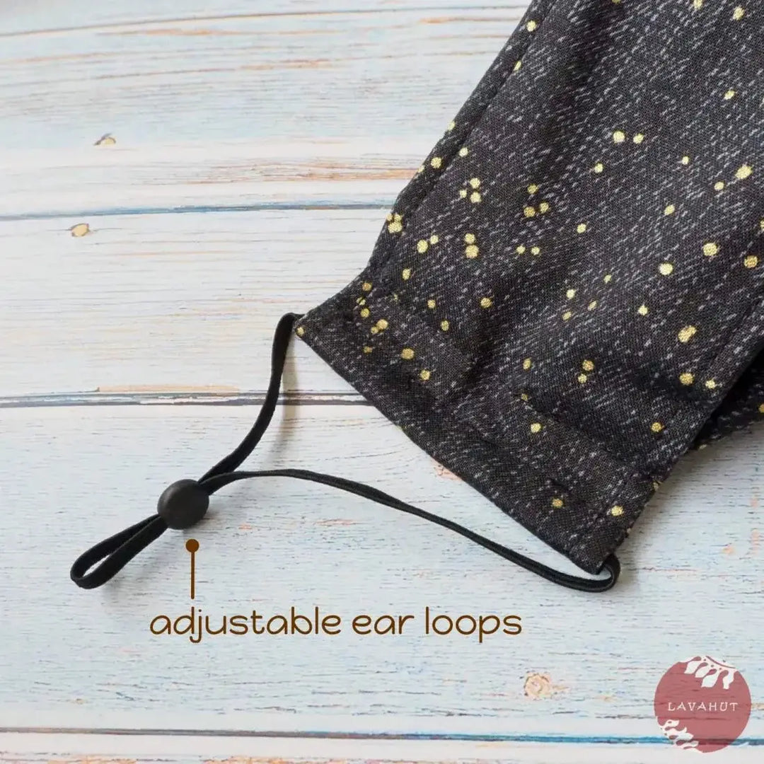 Antimicrobial Silvadur™ + Origami 3d Face Mask • Black Celebrate - Made in Hawaii