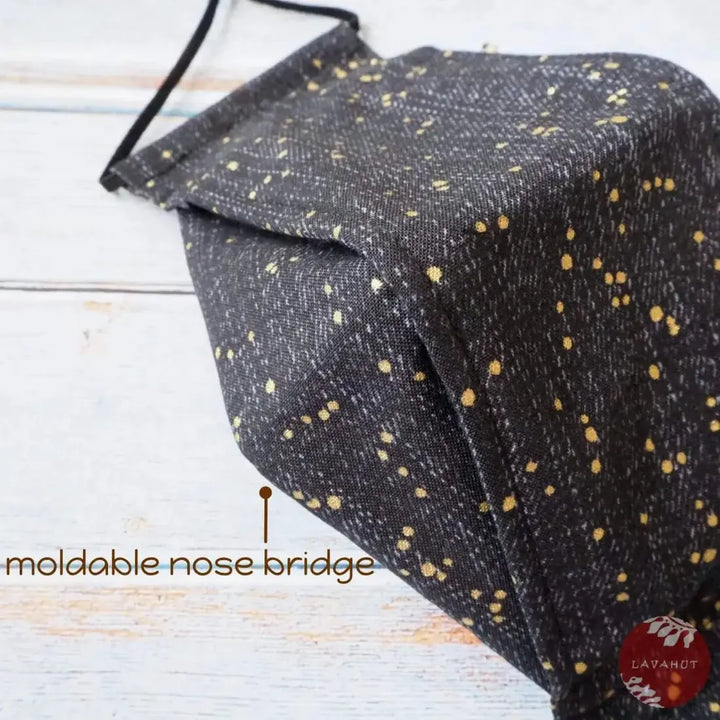 Antimicrobial Silvadur™ + Origami 3d Face Mask • Black Celebrate - Made in Hawaii