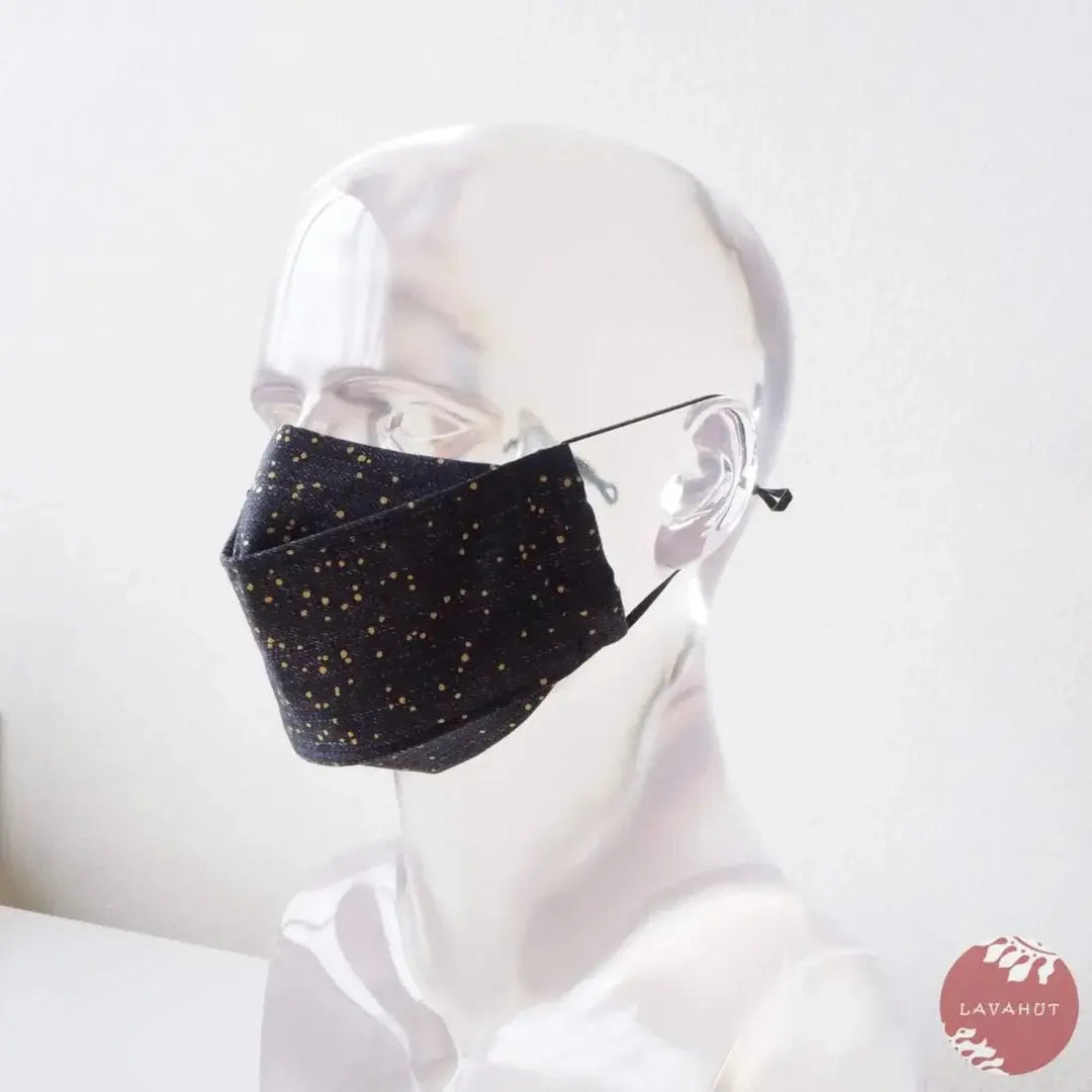 Antimicrobial Silvadur™ + Origami 3d Face Mask • Black Celebrate - Made in Hawaii