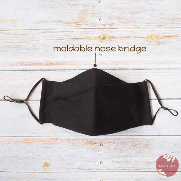 Antimicrobial Silvadur™ + Origami 3d Face Mask • Black Solid - Made in Hawaii