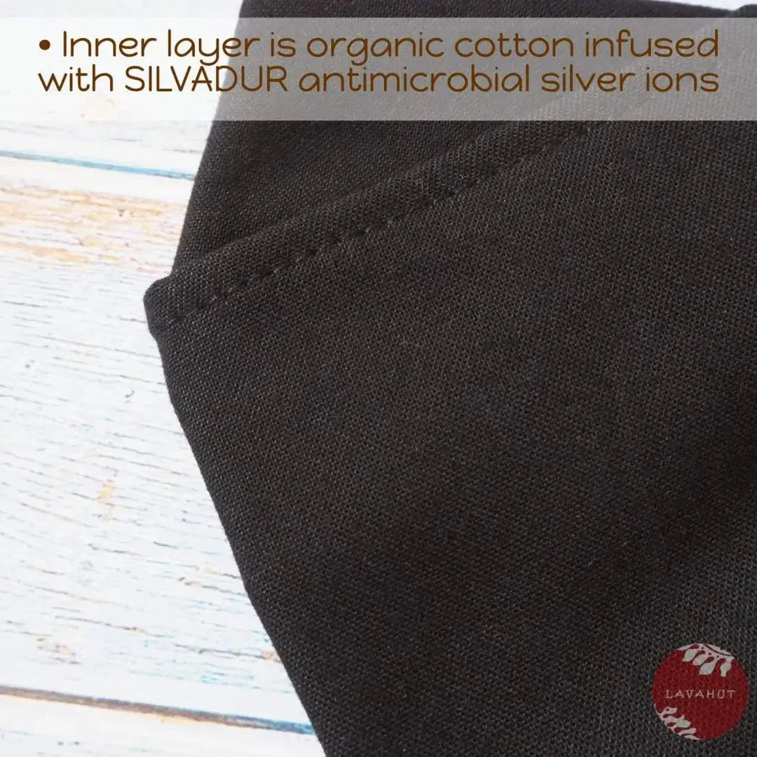 Antimicrobial Silvadur™ + Origami 3d Face Mask • Black Solid - Made in Hawaii