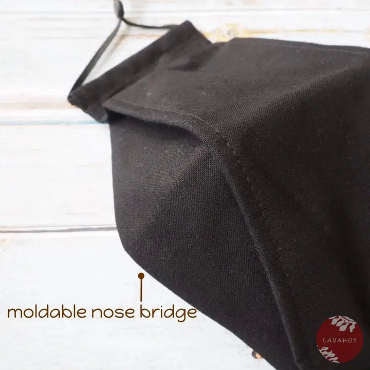 Antimicrobial Silvadur™ + Origami 3d Face Mask • Black Solid - Made in Hawaii