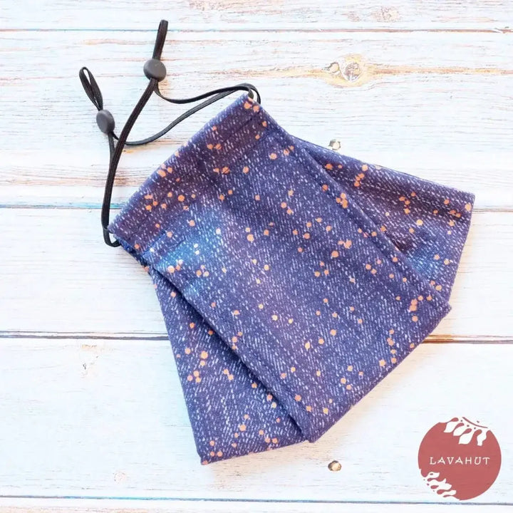 Antimicrobial Silvadur™ + Origami 3d Face Mask • Blue Celebrate - Made in Hawaii