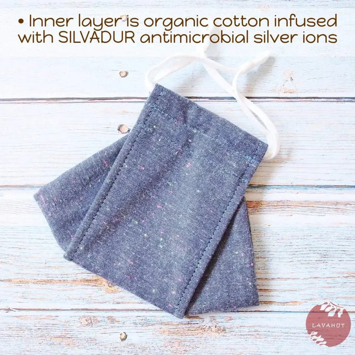 Antimicrobial Silvadur™ + Origami 3d Face Mask • Blue Chambray - Made in Hawaii