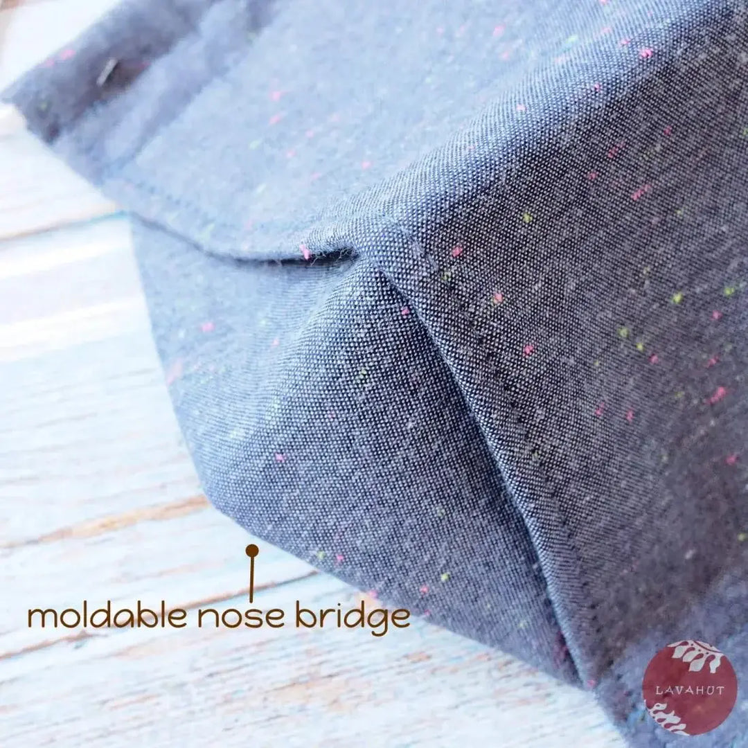 Antimicrobial Silvadur™ + Origami 3d Face Mask • Blue Chambray - Made in Hawaii
