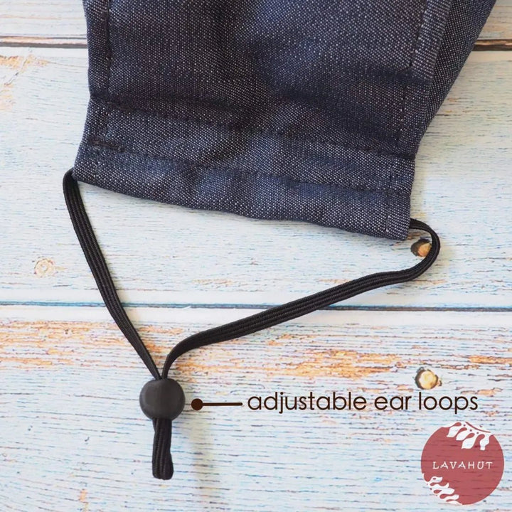 Antimicrobial SILVADUR™ + Origami 3D Face Mask • Blue Denim – Authentic Hawaiian Face Mask by Lavahut