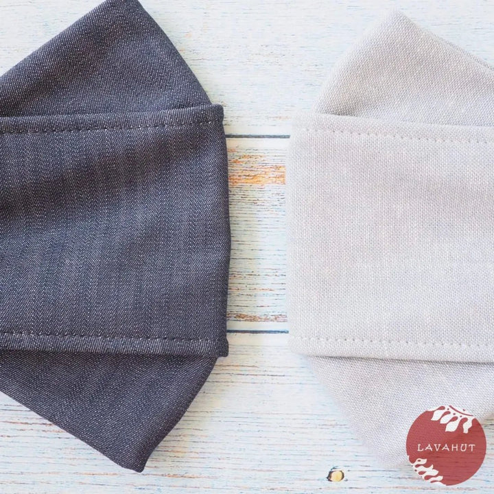 Antimicrobial SILVADUR™ + Origami 3D Face Mask • Blue Denim – Authentic Hawaiian Face Mask by Lavahut