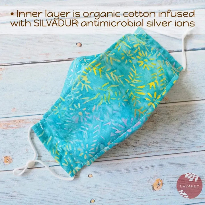 Antimicrobial Silvadur™ + Origami 3d Face Mask • Blue Tide Pool - Made in Hawaii