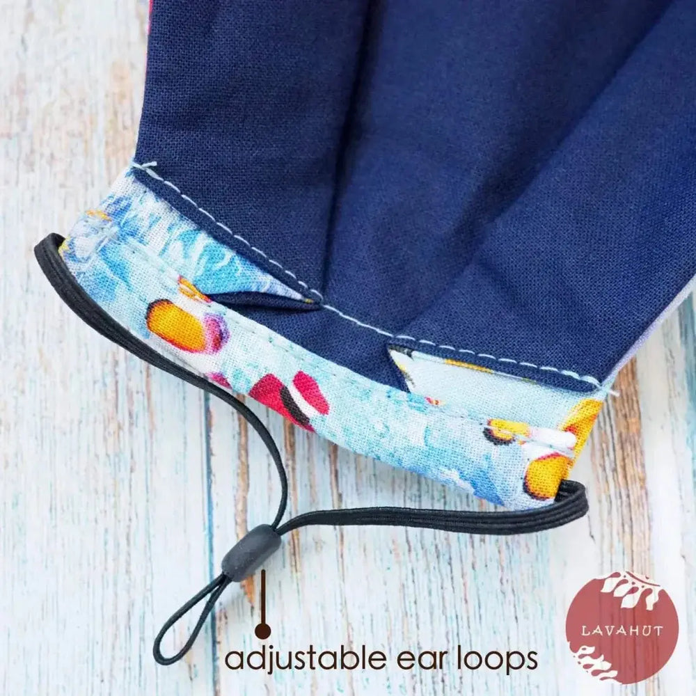 Antimicrobial Silvadur™ + Origami 3d Face Mask • Blue Tide Pool - Made in Hawaii