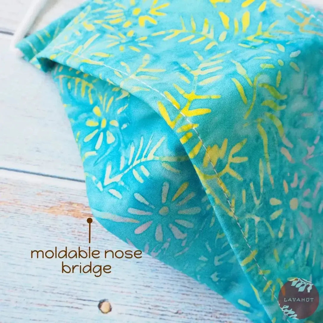 Antimicrobial Silvadur™ + Origami 3d Face Mask • Blue Tide Pool - Made in Hawaii