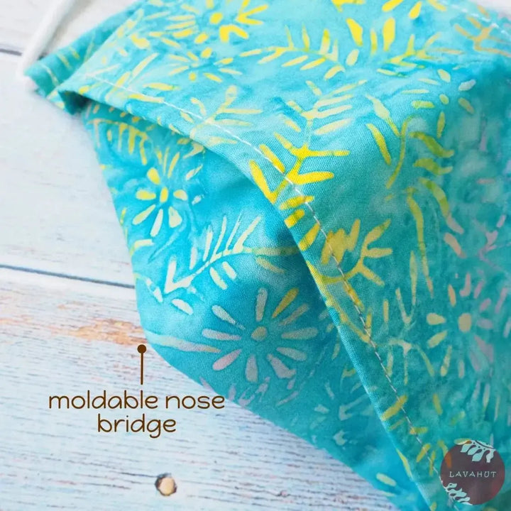 Antimicrobial Silvadur™ + Origami 3d Face Mask • Blue Tide Pool - Made in Hawaii