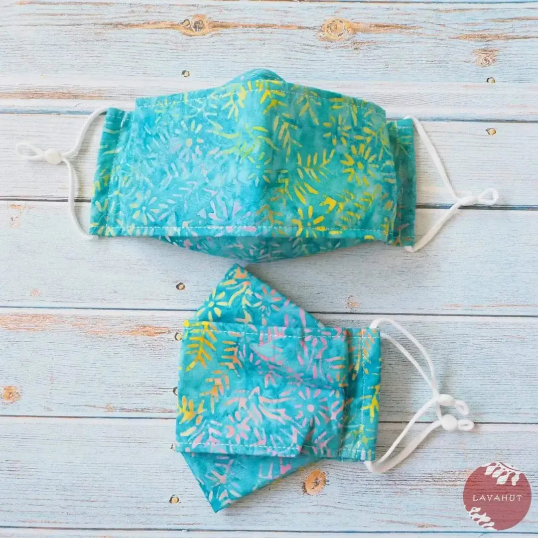 Antimicrobial Silvadur™ + Origami 3d Face Mask • Blue Tide Pool - Made in Hawaii