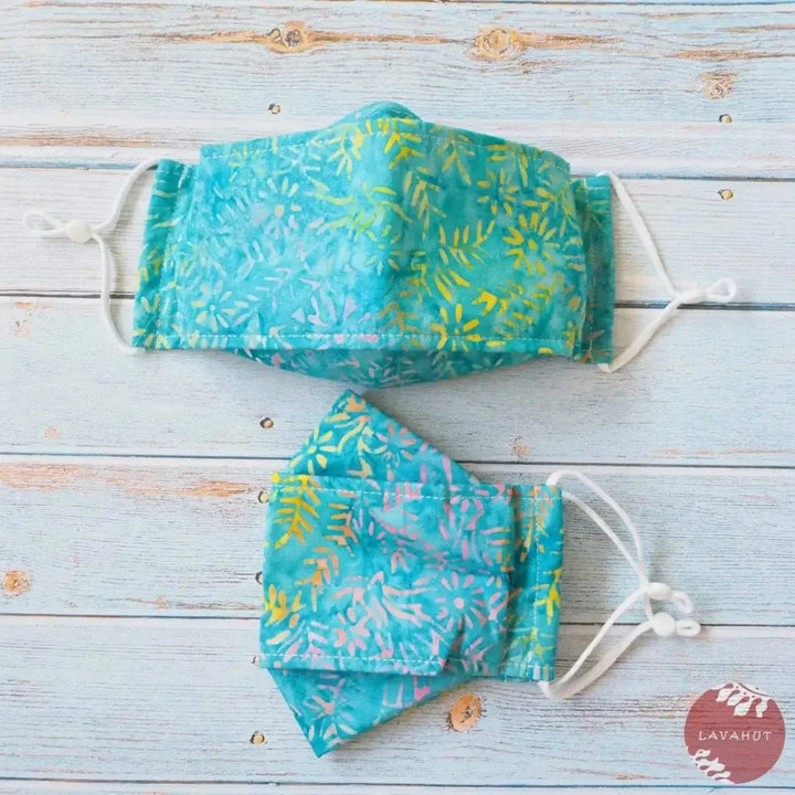 Antimicrobial Silvadur™ + Origami 3d Face Mask • Blue Tide Pool - Made in Hawaii