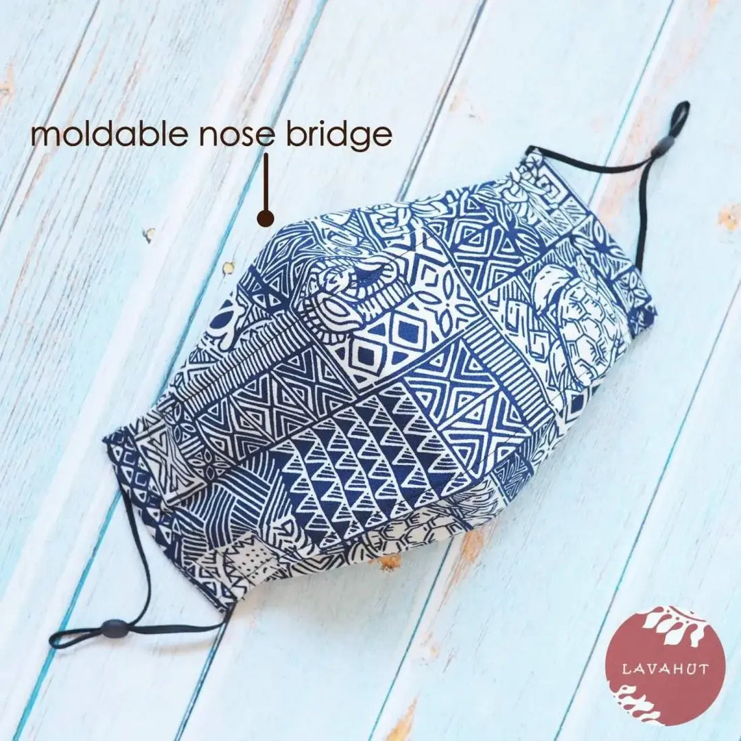 Antimicrobial Silvadur™ + Origami 3d Face Mask • Blue Waikaloa - Made in Hawaii