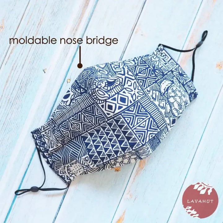 Antimicrobial Silvadur™ + Origami 3d Face Mask • Blue Waikaloa - Made in Hawaii