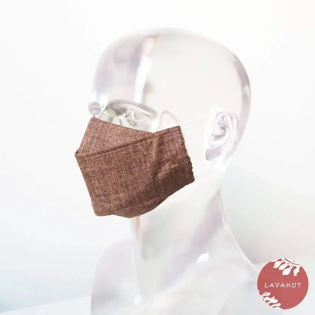 Antimicrobial Silvadur™ + Origami 3d Face Mask • Brown Chambray - Made in Hawaii