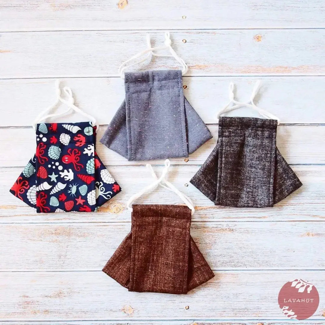 Antimicrobial Silvadur™ + Origami 3d Face Mask • Brown Chambray - Made in Hawaii