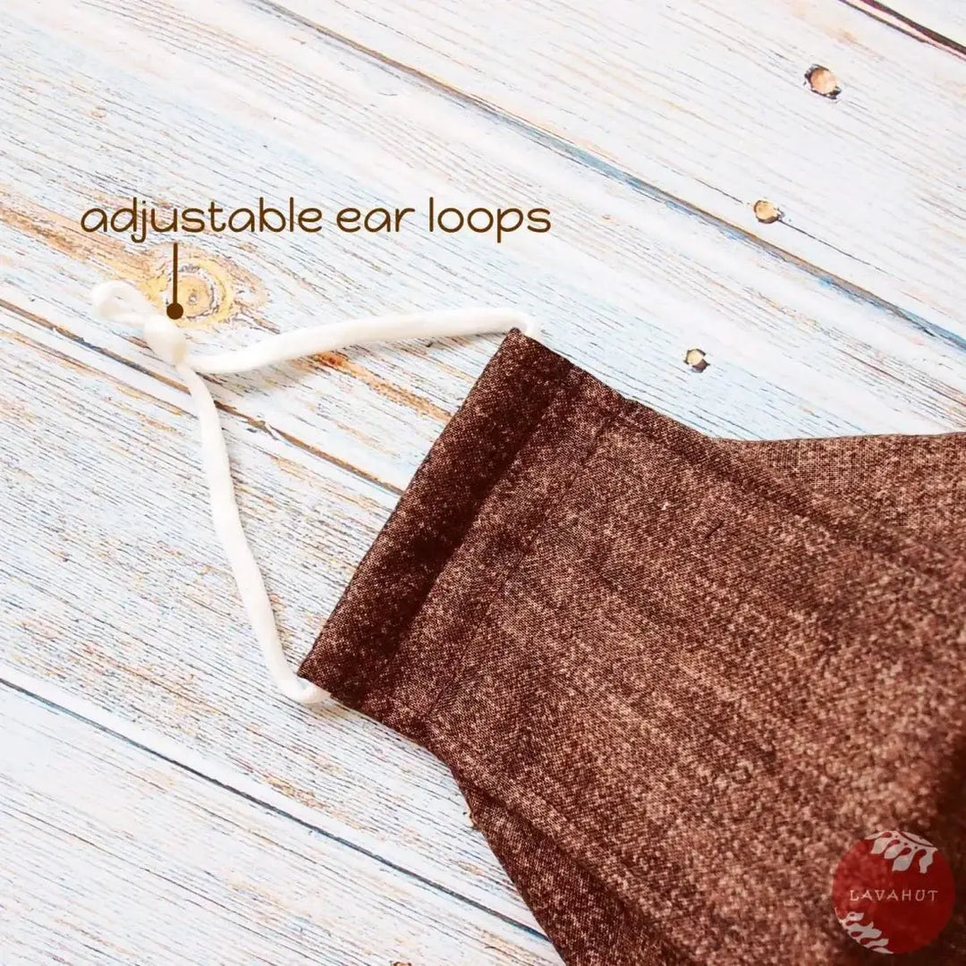 Antimicrobial Silvadur™ + Origami 3d Face Mask • Brown Chambray - Made in Hawaii