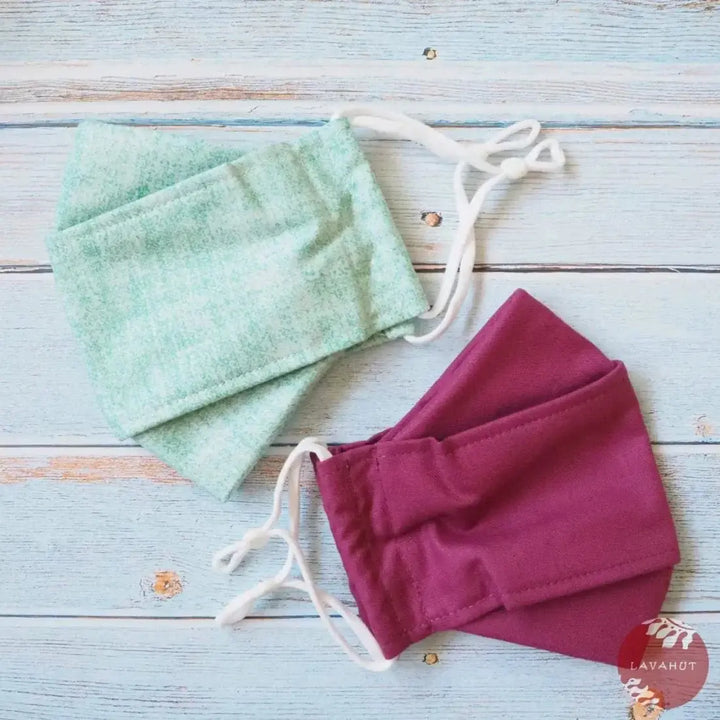 Antimicrobial Silvadur™ + Origami 3d Face Mask • Green Chambray - Made in Hawaii