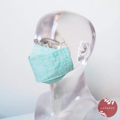 Antimicrobial Silvadur™ + Origami 3d Face Mask • Green Chambray - Made In Hawaii