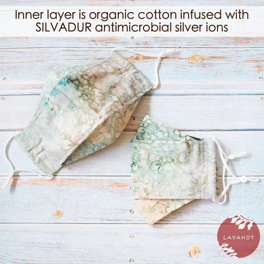 Antimicrobial SILVADUR™ + Origami 3D Face Mask • Green Eden – Authentic Hawaiian Face Mask by Lavahut