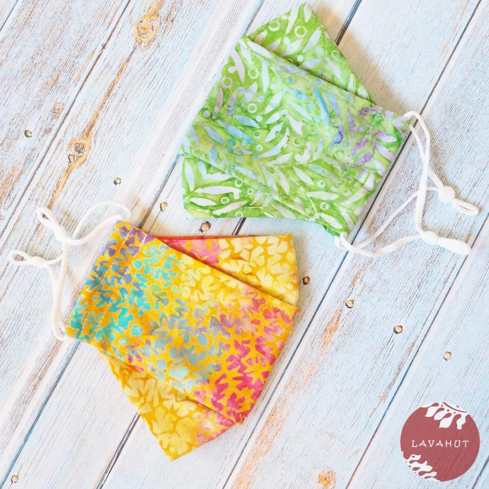 Antimicrobial SILVADUR™ + Origami 3D Face Mask • Green Grass – Authentic Hawaiian Face Mask by Lavahut