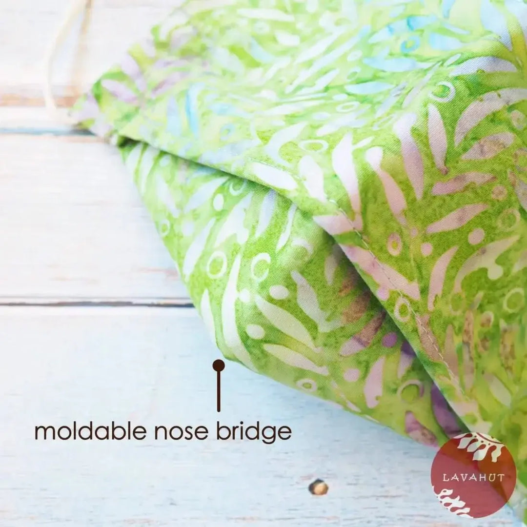 Antimicrobial Silvadur™ + Origami 3d Face Mask • Green Grass - Made in Hawaii