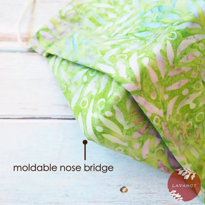 Antimicrobial Silvadur™ + Origami 3d Face Mask • Green Grass - Made in Hawaii