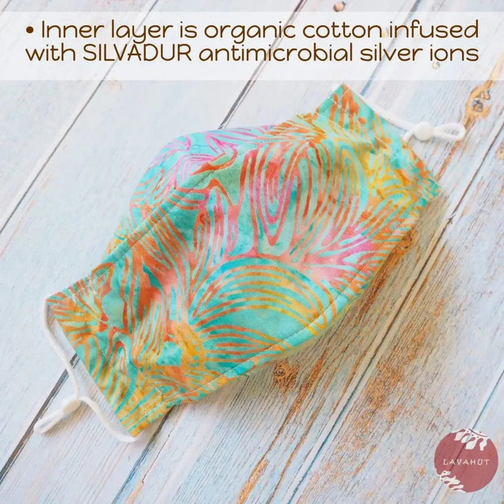 Antimicrobial Silvadur™ + Origami 3d Face Mask • Green Kauai - Made in Hawaii