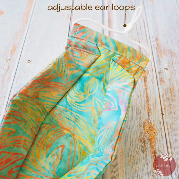 Antimicrobial Silvadur™ + Origami 3d Face Mask • Green Kauai - Made in Hawaii