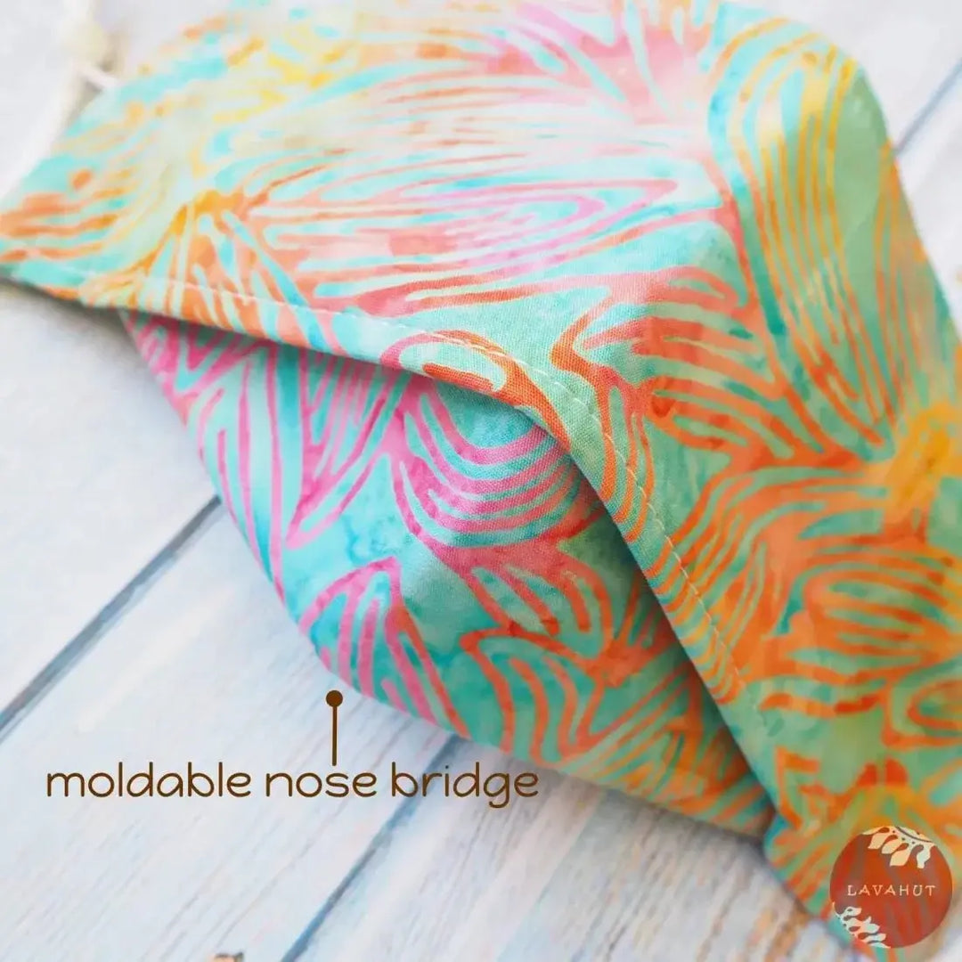 Antimicrobial Silvadur™ + Origami 3d Face Mask • Green Kauai - Made in Hawaii