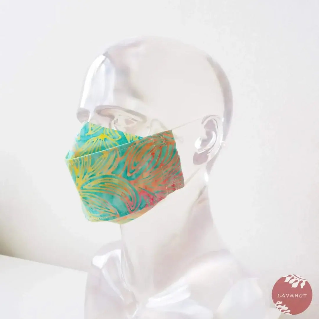 Antimicrobial Silvadur™ + Origami 3d Face Mask • Green Kauai - Made in Hawaii