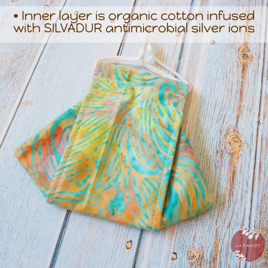 Antimicrobial Silvadur™ + Origami 3d Face Mask • Green Kauai - Made in Hawaii