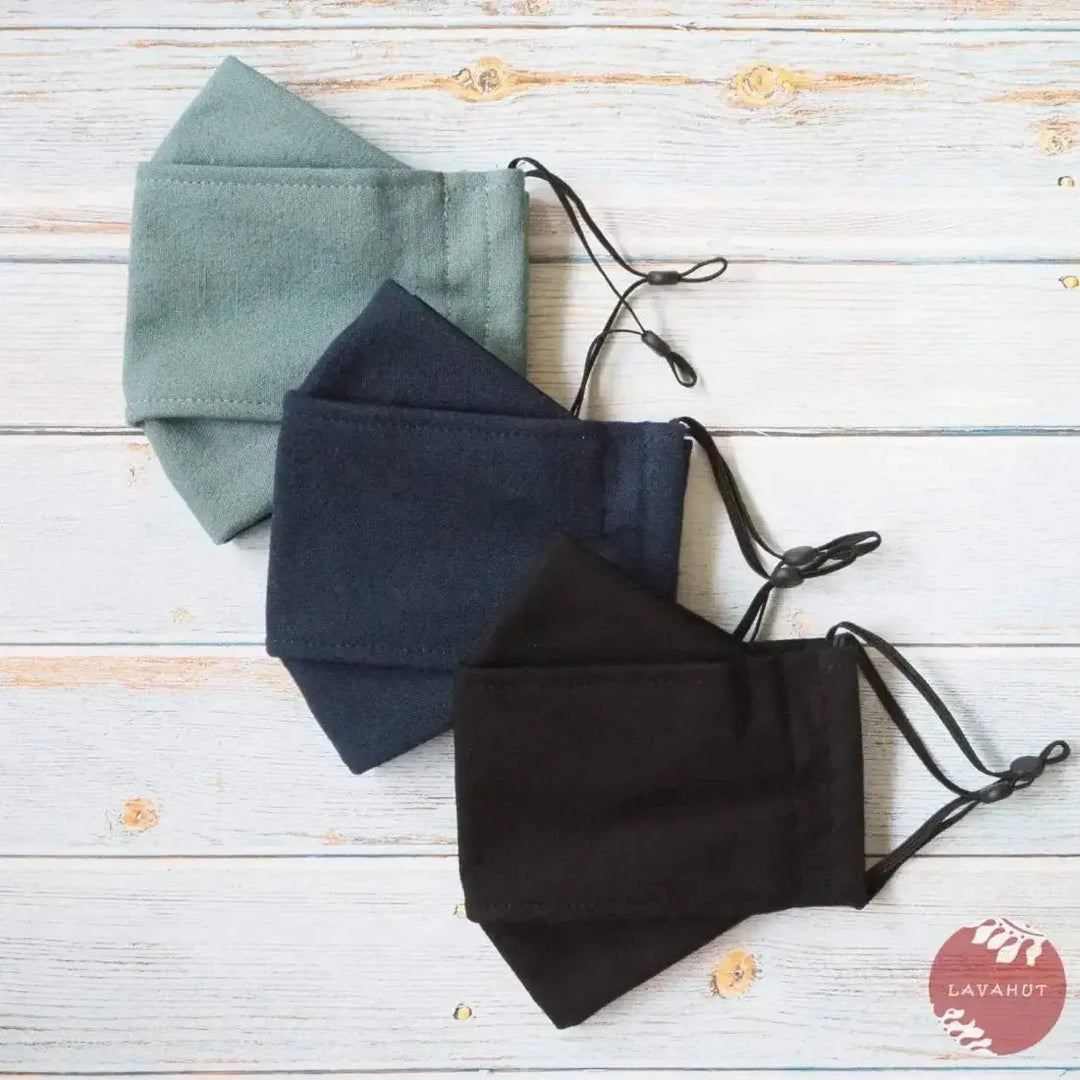 Antimicrobial Silvadur™ + Origami 3d Face Mask • Green Seafoam Solid - Made in Hawaii