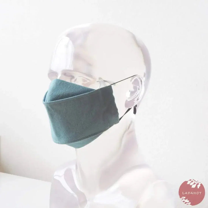 Antimicrobial Silvadur™ + Origami 3d Face Mask • Green Seafoam Solid - Made in Hawaii
