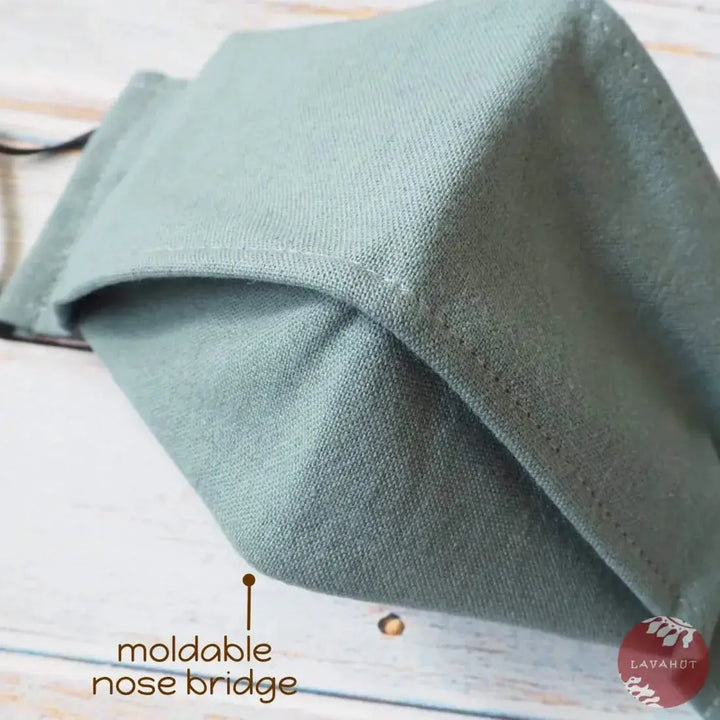 Antimicrobial Silvadur™ + Origami 3d Face Mask • Green Seafoam Solid - Made in Hawaii
